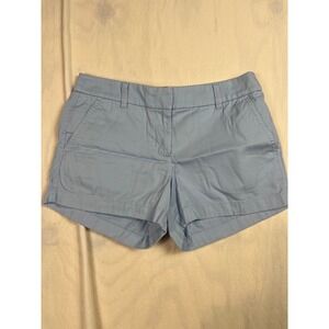 J. Crew Women Light Blue Chino Shorts Size 4 Cotton Twill Cuffed Hem 3 In Inseam